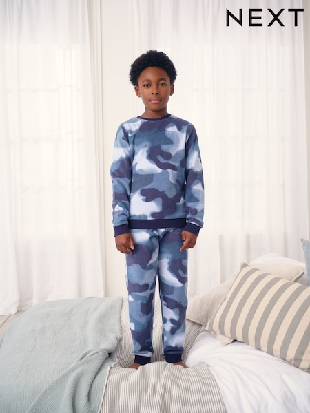 Blue Camo Spray Single Cosy Fleece Pyjamas (3-16yrs) (F70645) | €18.50 - €26