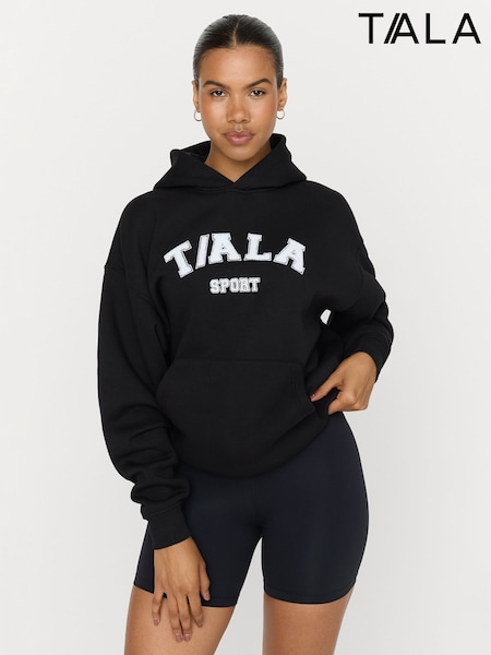 TALA Black Oversized Volley Hoodie with Fleece (F70772) | ₪297