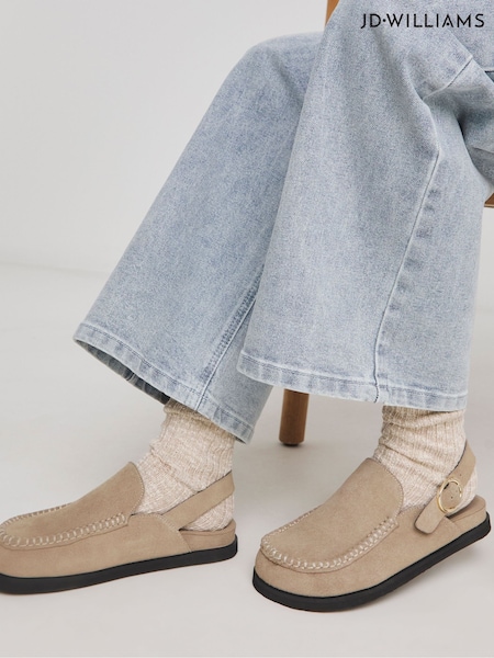 Naravni - JD Williams House Mule Shoes In Wide Fit (F70807) | € 53