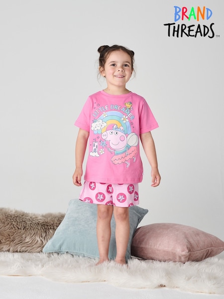 Brand Threads Pink Peppa Pig Short 100% Cotton Pyjama Set (F70870) | R$ 180
