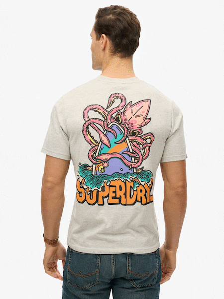 Superdry Grey Outdoor Narrative Loose T-Shirt (F70884) | 148 QAR