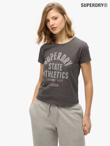 Superdry Grey Athletic Graphic Fitted T-Shirt (F70887) | R$ 265