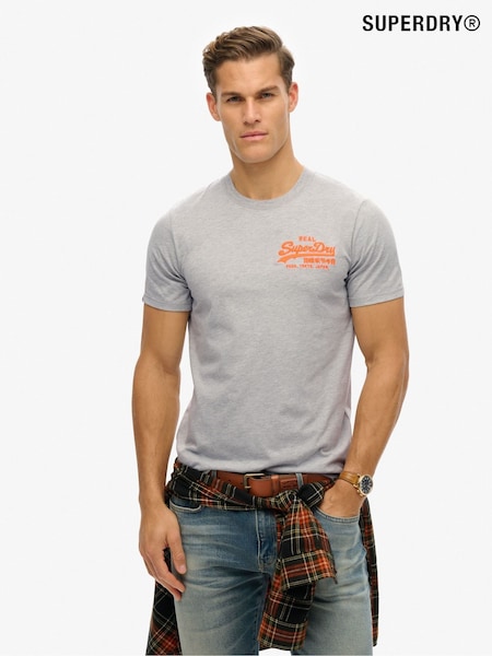 Superdry Grey Vintage Logo Embroidered Relaxed T-Shirt (F70888) | €35
