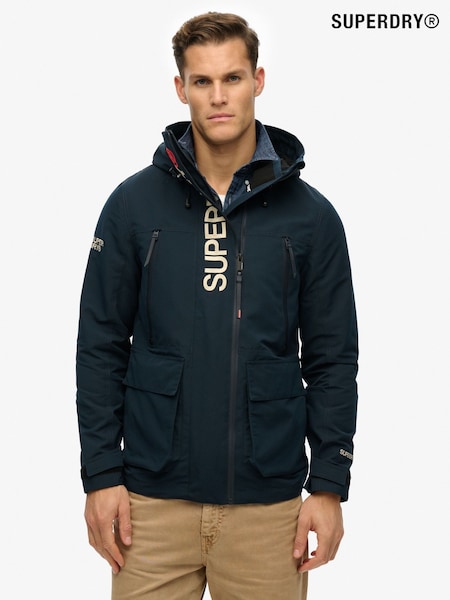 Синий - Superdry Hooded Ultimate Embroidered Windbreaker (F70889) | €144