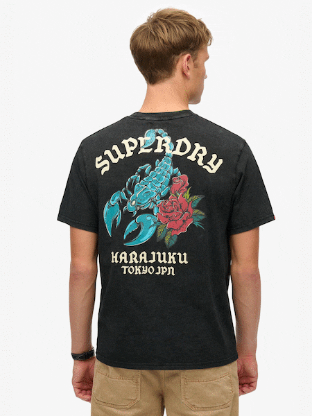Superdry Black Neo Trad Tattoo Loose T-Shirt (F70898) | €46