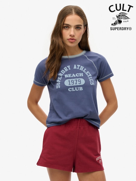 Superdry Blue Athletic Raglan Graphic T-Shirt (F70901) | €35
