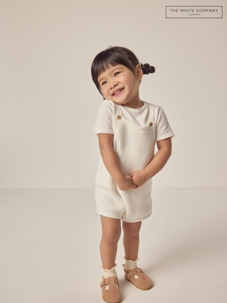 The White Company 100% Cotton Knitted White Bubble & T-Shirt Set (F70943) | ₪221