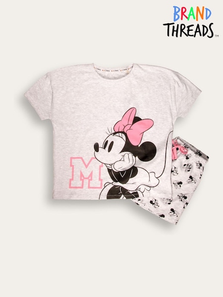 Brand Threads Grey Disney Minnie Mouse Short Pyjama Set (F70946) | R$ 215