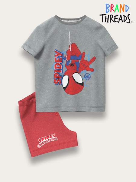 Brand Threads Grey & Red Spidey and His Amazing Friends 100% Cotton Top and Short Set (F70999) | 1,202 UAH