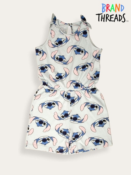 Brand Threads Blue 100% Cotton Stitch Playsuit (F71007) | €28