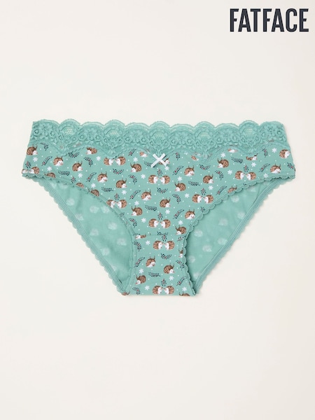 FatFace Green Haze Festive Hedgehog Classic Knickers (F71075) | €12