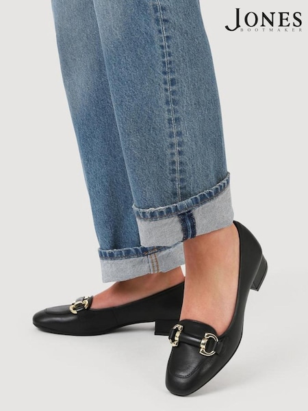 črna - Jones Bootmaker Editta Smart Leather Slip-On Shoes (F71119) | € 130