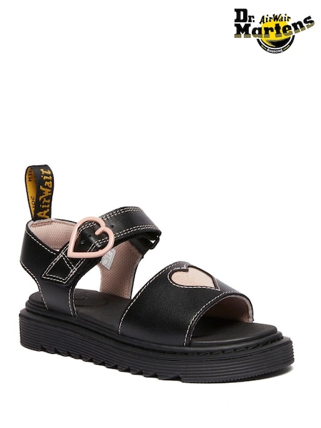 أسود - Dr. Martens Junior Marlowe Hearts Glitter Sandals (F71162) | ‏349 د.إ.‏