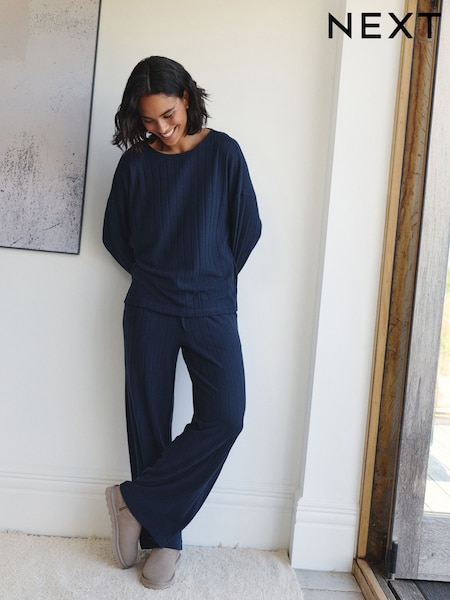 أزرق داكن - Cosy Long Sleeve Pyjamas (F71196) | ‏171 ر.ق.