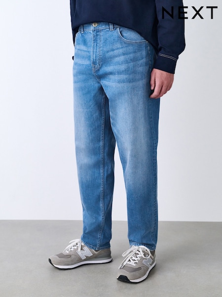 Bright Blue Regular Tapered Fit Classic Stretch Jeans (F71241) | €32