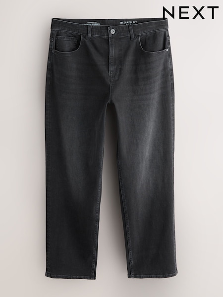 Washed Black Relaxed Fit Relaxed Fit Classic Stretch Jeans (F71248) | AED122