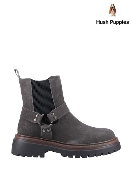 Hush Puppies Grey Raye Buckle Suede Boots (F71275) | €159