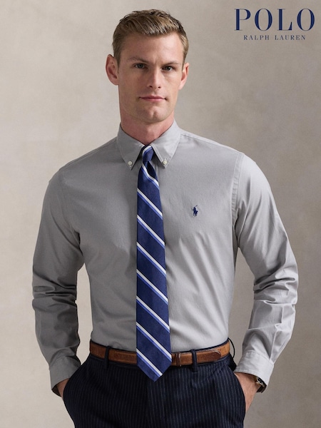 Polo Ralph Lauren Grey Custom Fit Stretch Oxford Shirt (F71339) | €184
