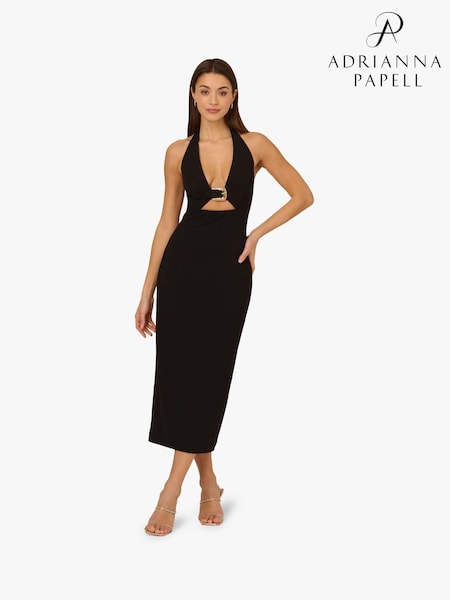 Adrianna by Adrianna Papell Knit Crepe Black Dress (F71408) | kr2 841