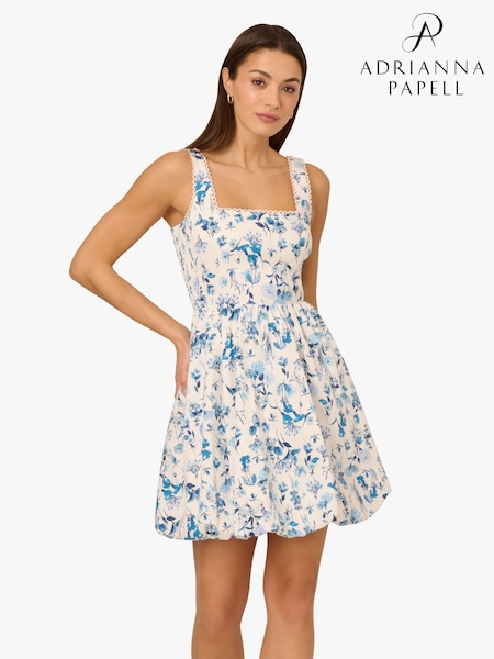 Adrianna by Adrianna Papell Balloon White Short Dress (F71412) | ₪699