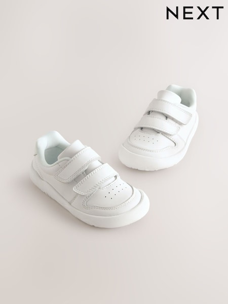 White Barefoot Leather Touch Fastening Trainers (F71423) | €35 - €40