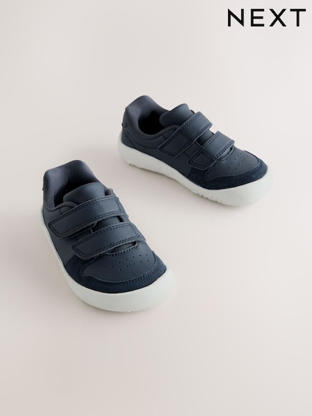 Navy Barefoot Leather Touch Fastening Trainers (F71424) | €35 - €40