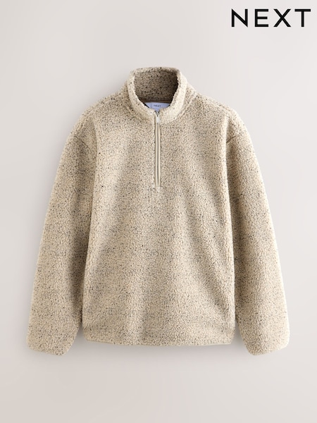 Ecru Marl Nep - Zip trimestral - Borg Fleece (F71443) | R$ 400