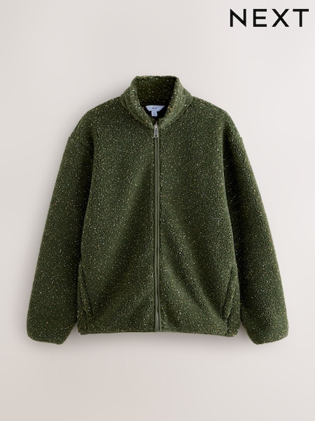 Khaki Green Nep - Zip Through - Borg Fleece (F71465) | R$ 430