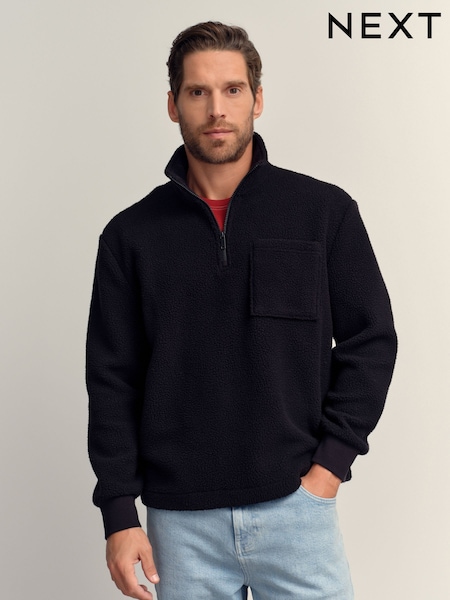 Preto - Zip trimestral - Fleece (F71487) | R$ 305