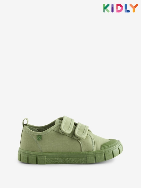 Verde - KIDLY BY MORI Canvas Rip Tape Trainers (F71524) | 179 LEI