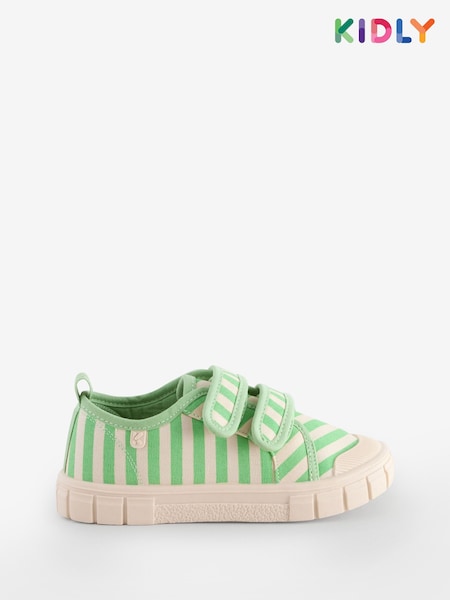 KIDLY BY MORI Stripe Canvas Rip Tape Trainers (F71531) | €31