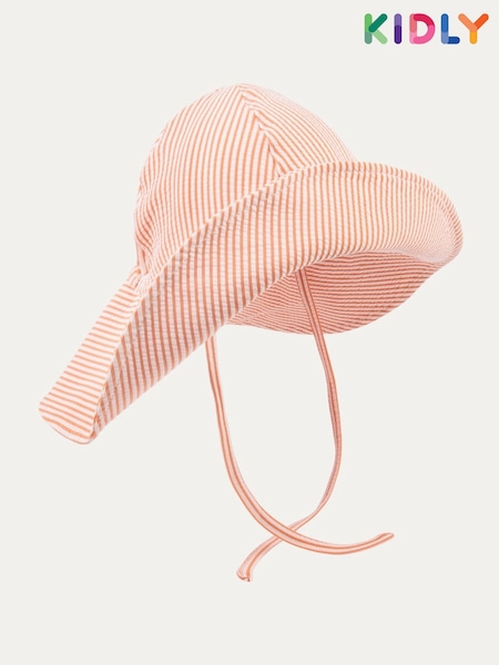 KIDLY BY MORI Seersucker Floppy Sun Hat (F71535) | 79 QAR
