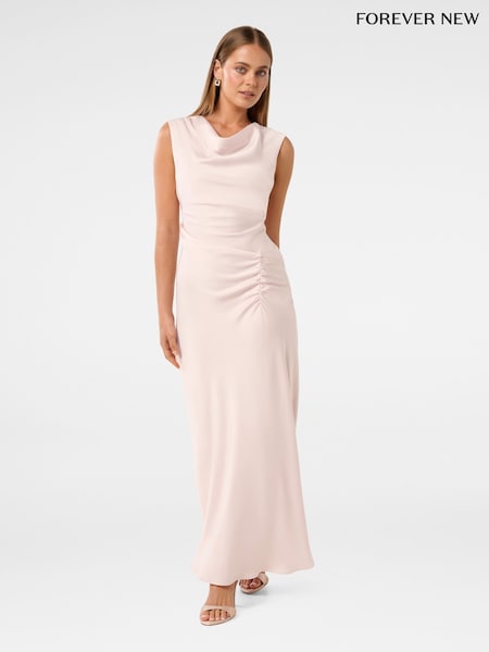 Rosa - Forever New Ava Drapiertes Satin-Maxikleid (F71584) | 184 €