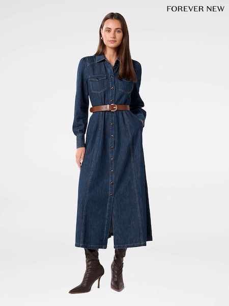 Forever New Blue Elizabeth Denim Dress (F71594) | €122