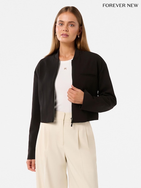 Forever New Black Maddison Formal Bomber Jacket (F71617) | €129