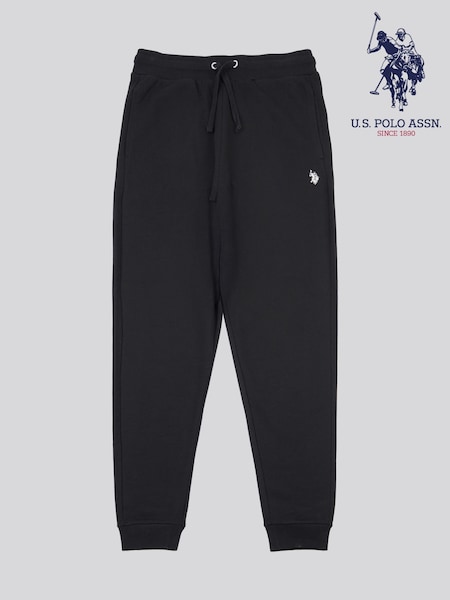 U.S. Polo Assn. Black Mens Double Horsemen Loopback Joggers (F71653) | ₪251