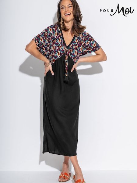 Pour Moi V-Neck Print Mix Midaxi Kaftan (F71674) | €61