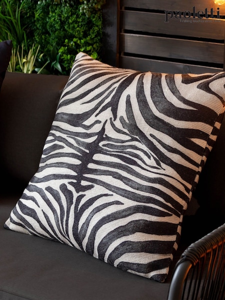 Paoletti Multicolour Leopardis Zebra Print Woven Outdoor Cushion (F71785) | $41