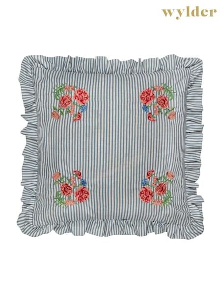 Wylder Martha Embroidered Ruffle Polyester Filled Cushion (F71786) | ‏151 د.إ.‏