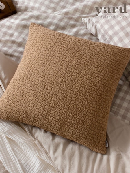 Yard Biscuit Tryfan Textured Cotton Feather Rich Cushion (F71788) | 129 QAR