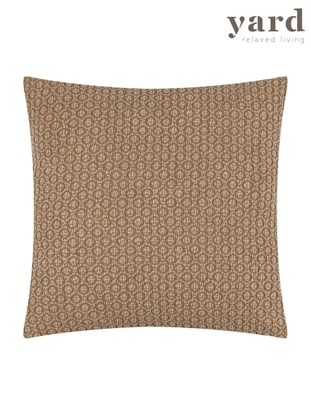 Yard Biscuit Tryfan Textured Cotton Polyester Filled Cushion (F71809) | 99 QAR