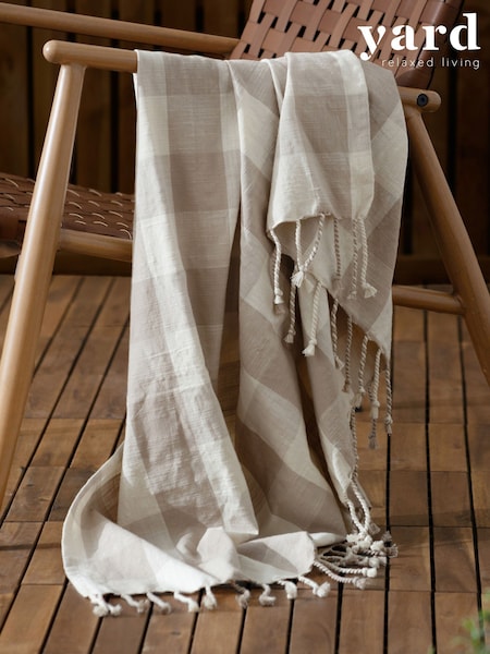 Yard Natural Chesil Gingham Check Throw (F71835) | €50