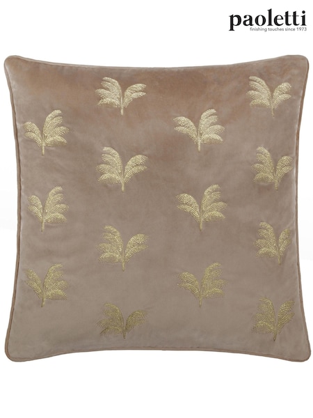 Paoletti Mink Guilded Palms Feather Filled Cushion (F71864) | €35