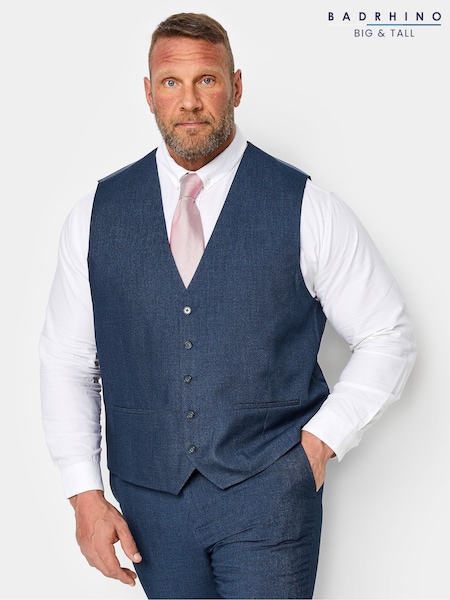 Badrhino Big & Tall Textured Suit Waistcoat (F71873) | ‏277‏₪