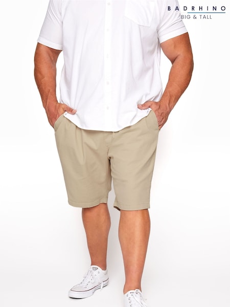 Бежевий - BadRhino Big & Tall Стрейчевий Elasticated Waist штани чинос Shorts (F71879) | 1 742 грн