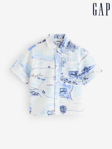 Gap White Linen Cotton Relaxed Shirt (4-13yrs) (F71893) | €33