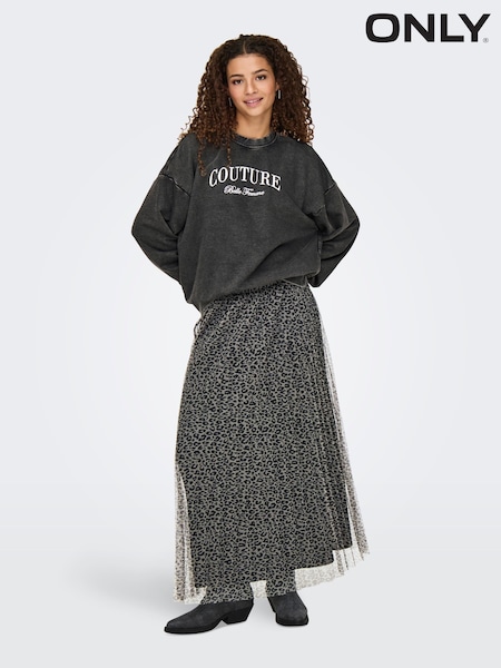 ONLY Grey Leopard Print Plisse Midi Skirt (F72041) | 2,523 UAH