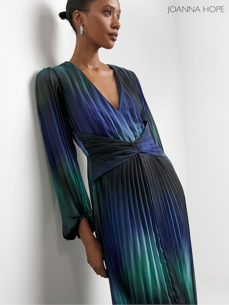 Joanna Hope Blue Asymmetic Pleated Dress (F72065) | €131