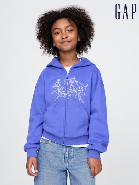 Gap Blue Vintage Soft Logo Zip Hoodie (4-13yrs) (F72078) | €40
