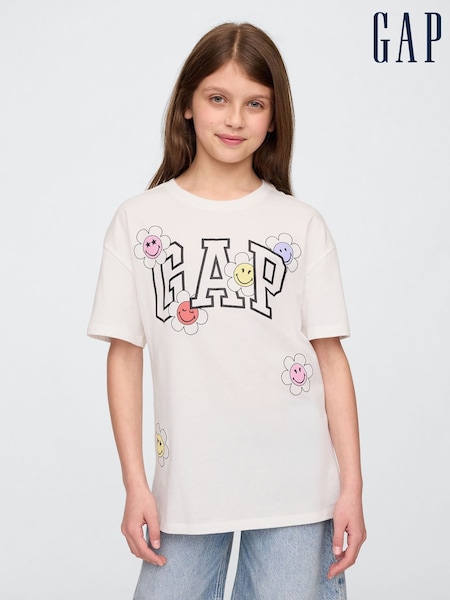 Gap White Graphic Logo T-Shirt (4-13yrs) (F72085) | €20